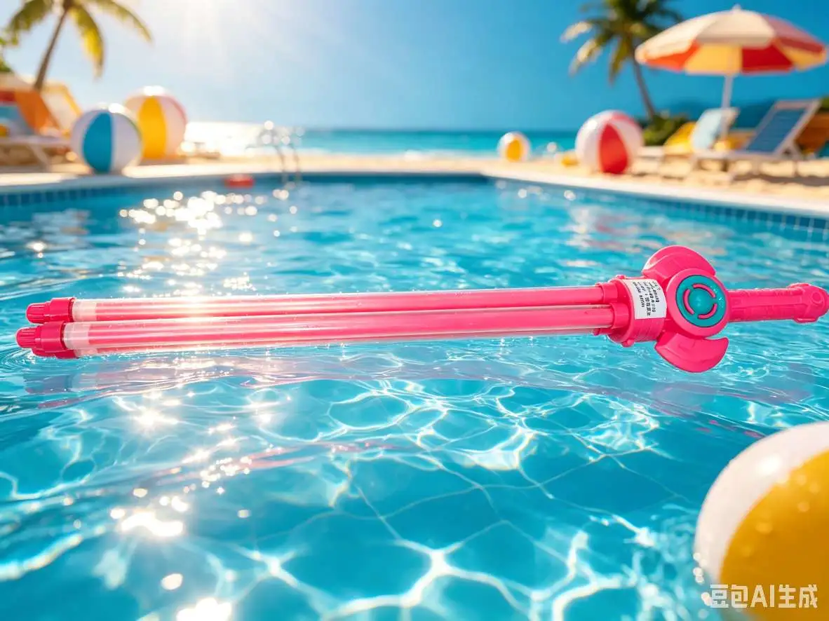 Pink double-tube water cannon, a large-capacity outdoor water play toy, a perfect water fight tool for parents and children detail image 4
