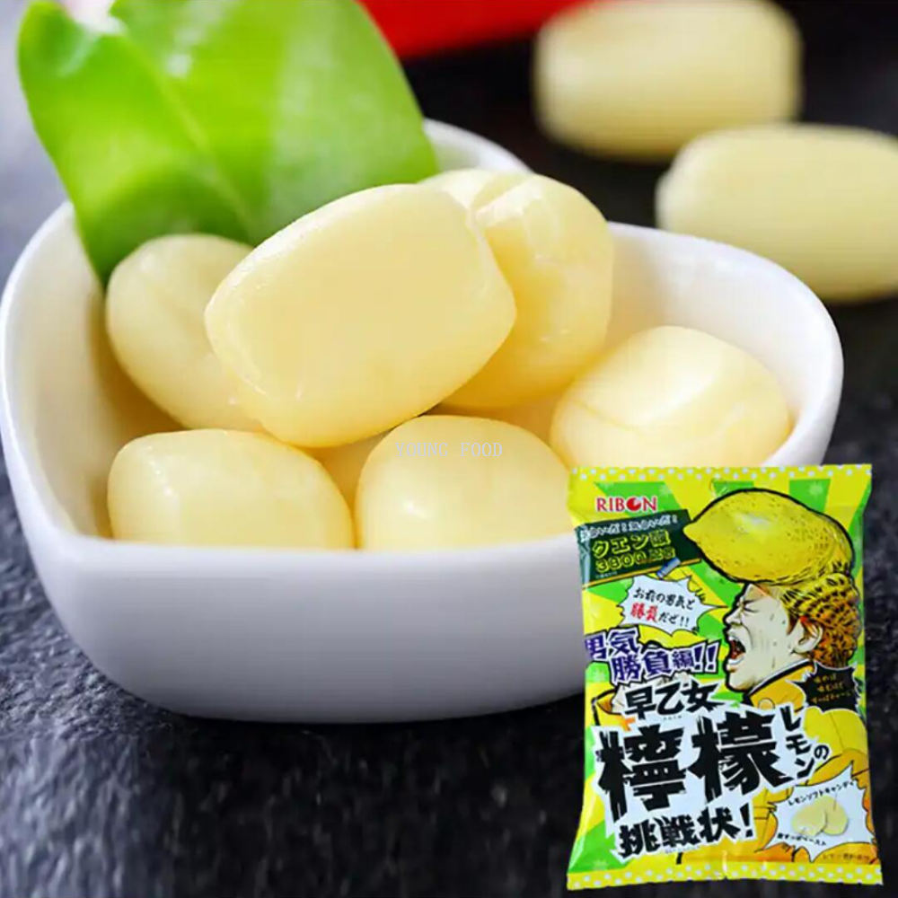 Free shipping! Japanese Riben Filled Gummy candies with lemon flavor 50.3g. The filling is sweet and sour, refreshing and invigorating, relieving greasiness Specification image