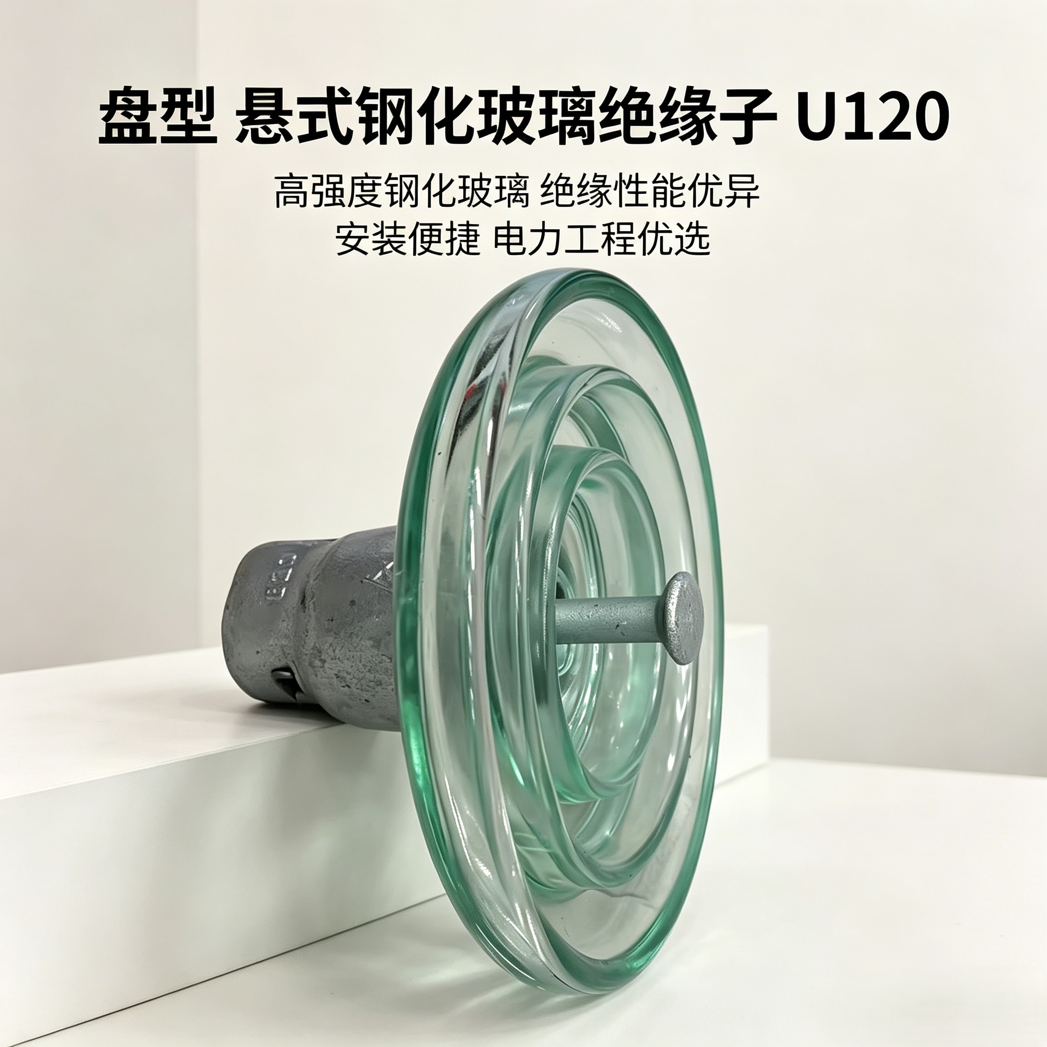 标准型悬式玻璃绝缘子U120 高压线路用瓷质绝缘子 耐污防雷型悬式绝缘子
