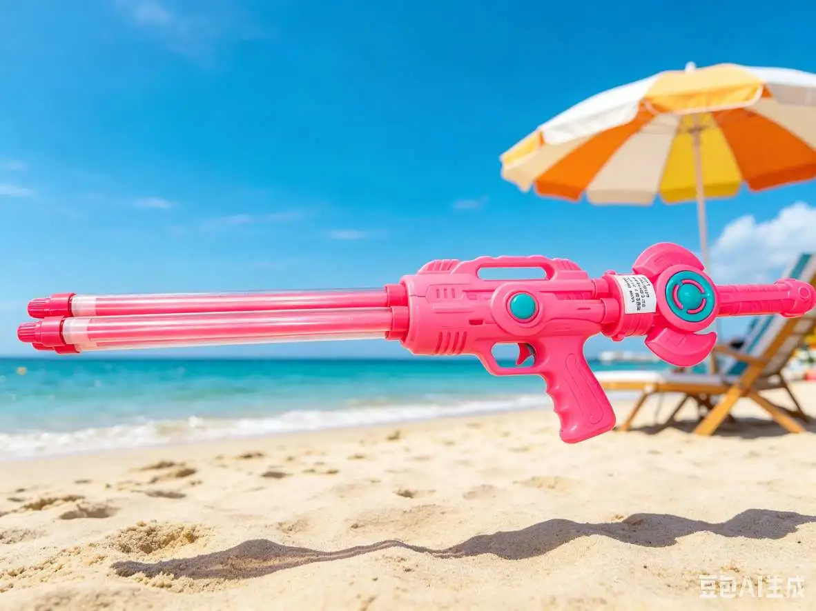 Pink double-tube water cannon, a large-capacity outdoor water play toy, a perfect water fight tool for parents and children detail image 6