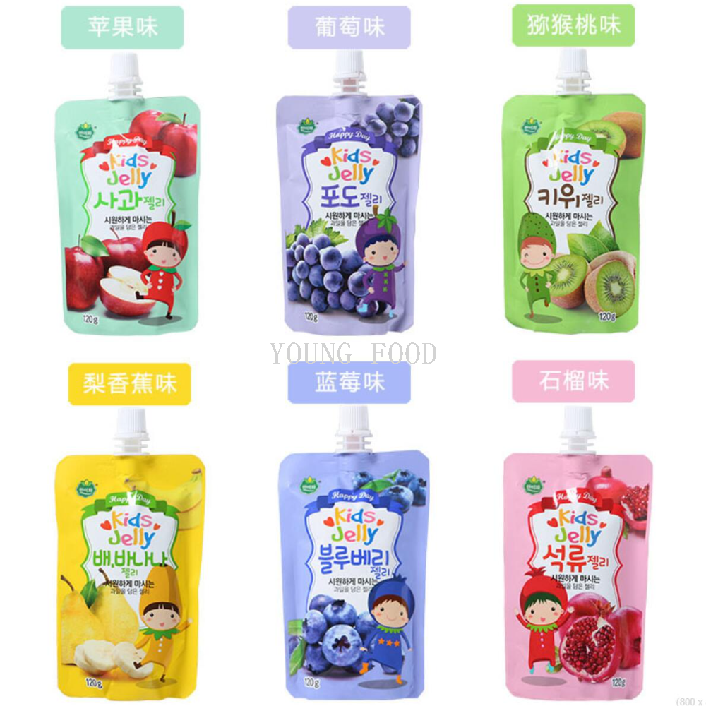 Free shipping! Korean Hanmihe Pomegranate-flavored Jelly 120g Apple, Grape and kiwi juice drink, children's snack Specification image