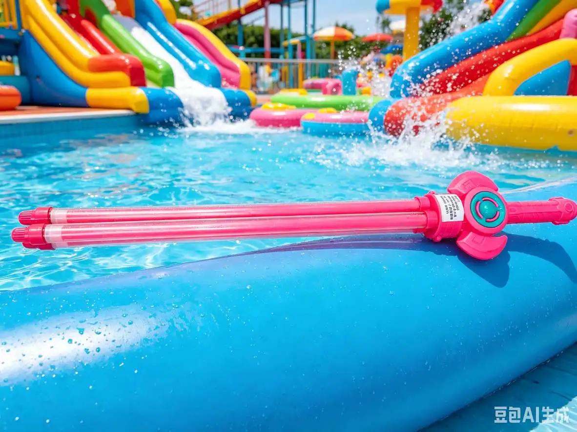 Pink double-tube water cannon, a large-capacity outdoor water play toy, a perfect water fight tool for parents and children detail image 5