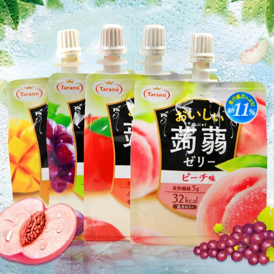 Free shipping! Tarami Konjac Fruit-flavored Sucking Jelly 150g, with a sweet, smooth and refreshing fruit-flavored taste, satisfying your cravings without any burden