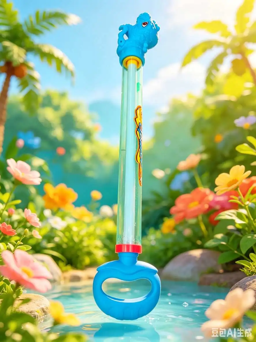 Cartoon Seahorse pull-out water gun, children's large-capacity syringe water cannon, summer water play and water fight toy detail image 3
