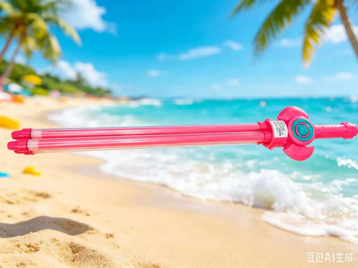 Pink double-tube water cannon, a large-capacity outdoor water play toy, a perfect water fight tool for parents and children detail image 3