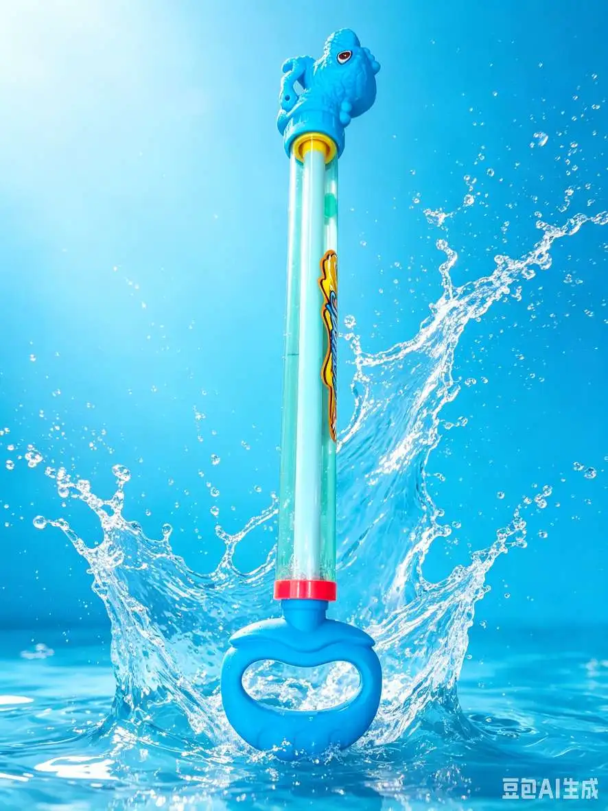 Cartoon Seahorse pull-out water gun, children's large-capacity syringe water cannon, summer water play and water fight toy detail image 6