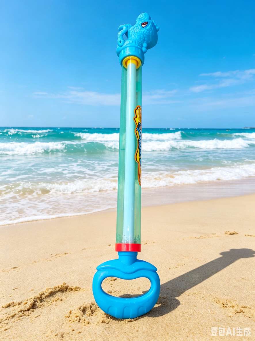 Cartoon Seahorse pull-out water gun, children's large-capacity syringe water cannon, summer water play and water fight toy
