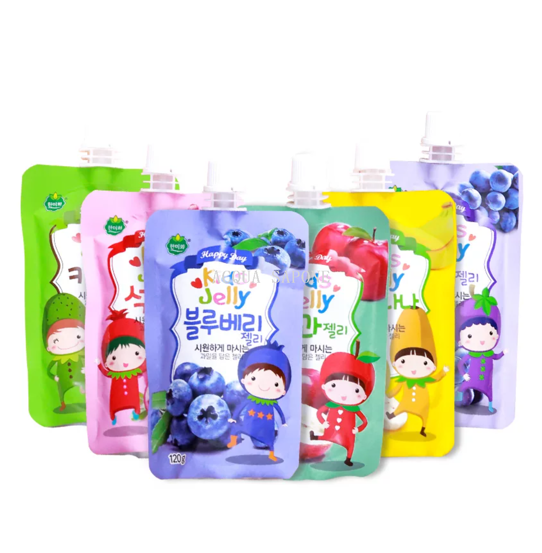 Free shipping! Korean Hanmihe Pomegranate-flavored Jelly 120g Apple, Grape and kiwi juice drink, children's snack