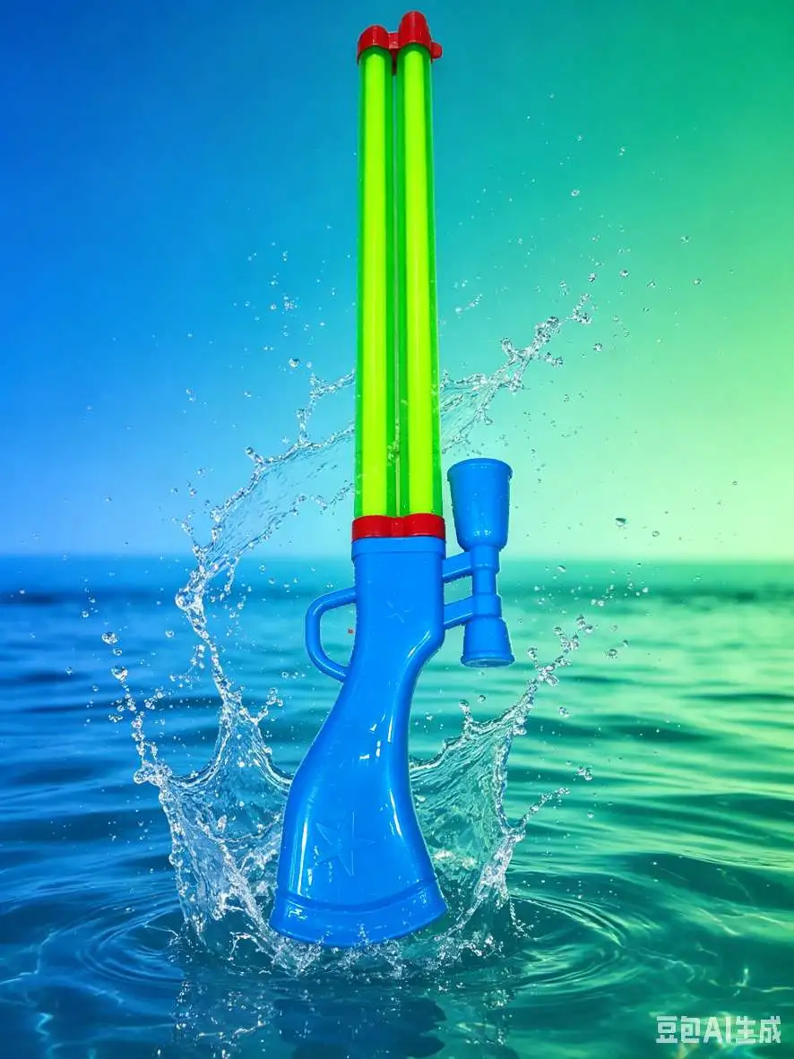 Summer water fight magic tool! Blue and green dual-barrel sniper wind pull water cannon, with an extremely stable range detail image 3