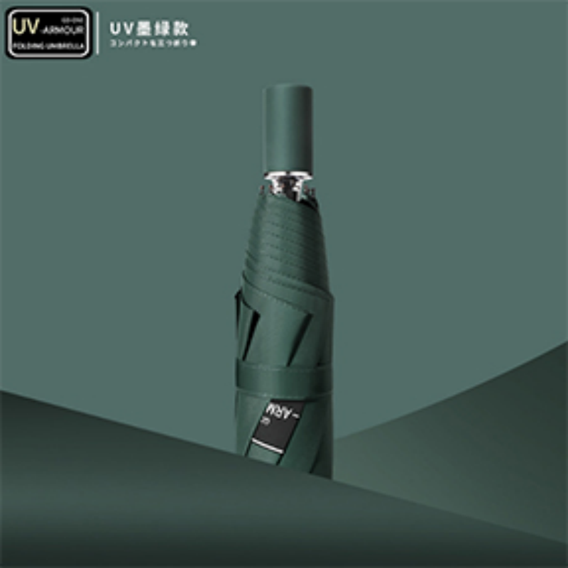 Hengdun black rubber coated simple UV sun protection umbrella, UV protection three-fold umbrella, ultra-light portable pocket umbrella, all-weather and all-weather, reinforced umbrella frame, wind-resistant umbrella, unisex, multiple colors available, wholesale and customization available details Picture