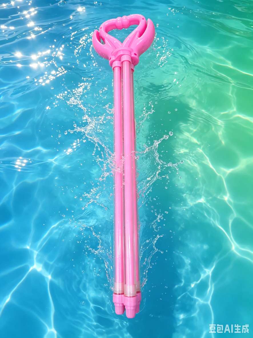 The pink heart-shaped magic water gun, a pull-out four-tube water cannon, is a perfect water play tool for girls in summer detail image 2