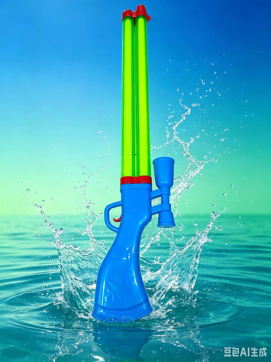 Summer water fight magic tool! Blue and green dual-barrel sniper wind pull water cannon, with an extremely stable range detail image 5