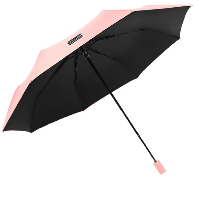 Hengdun black rubber coated simple UV sun protection umbrella, UV protection three-fold umbrella, ultra-light portable pocket umbrella, all-weather and all-weather, reinforced umbrella frame, wind-resistant umbrella, unisex, multiple colors available, wholesale and customization available Item Picture