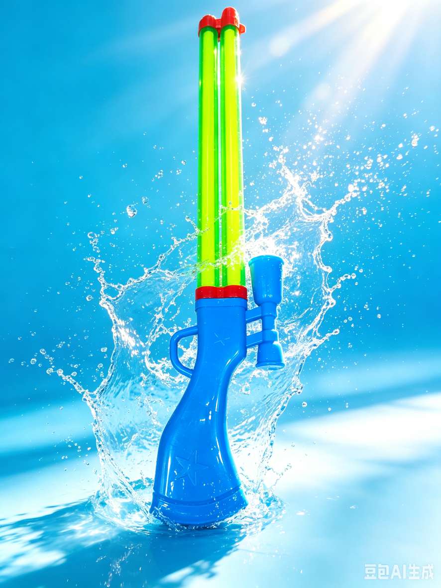 Summer water fight magic tool! Blue and green dual-barrel sniper wind pull water cannon, with an extremely stable range
