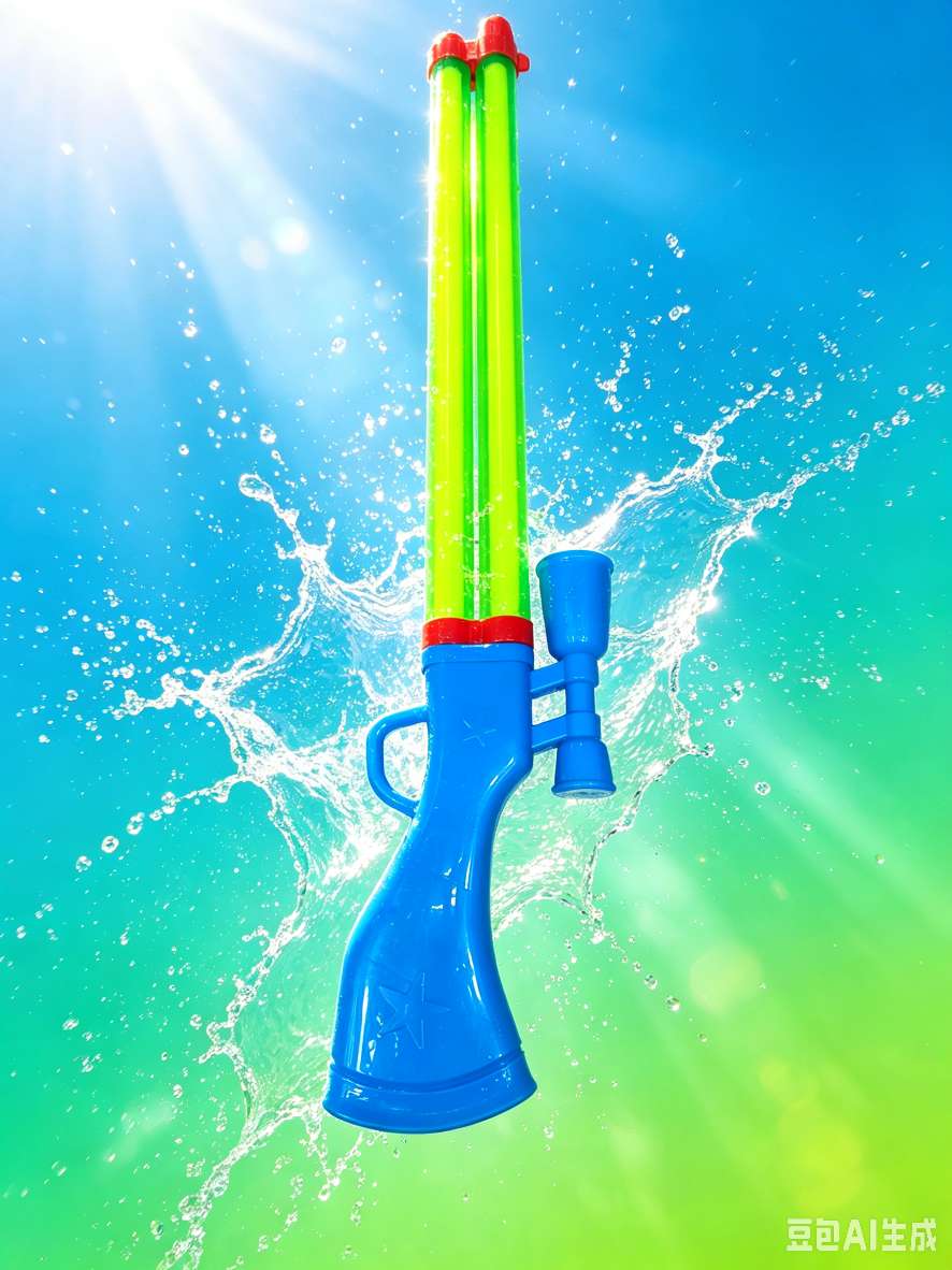 Summer water fight magic tool! Blue and green dual-barrel sniper wind pull water cannon, with an extremely stable range detail image 4