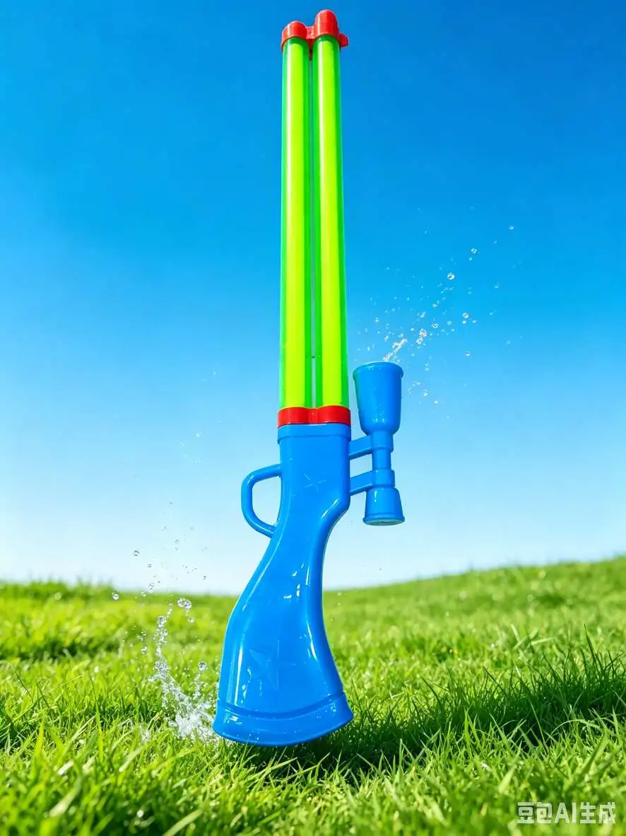 Summer water fight magic tool! Blue and green dual-barrel sniper wind pull water cannon, with an extremely stable range detail image 6