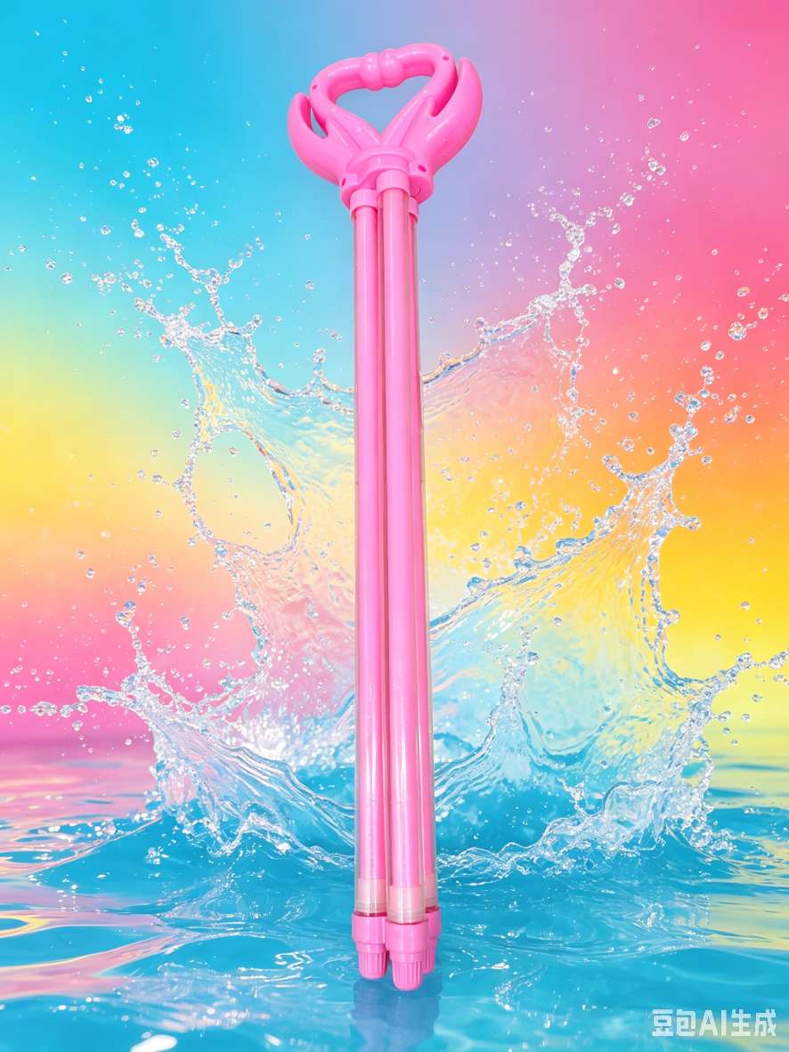 The pink heart-shaped magic water gun, a pull-out four-tube water cannon, is a perfect water play tool for girls in summer Specification image