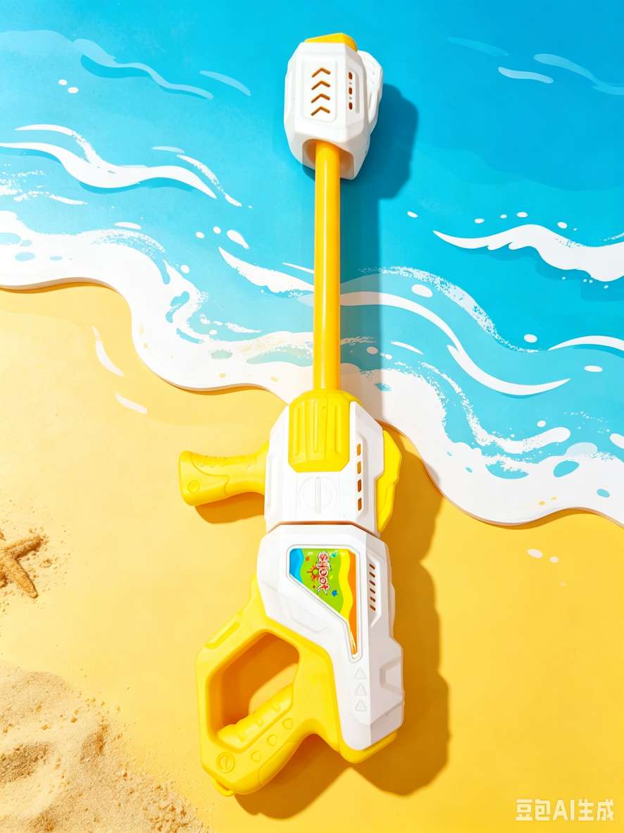 Yellow and white color pull-out water cannon, a perfect water fight tool for children, a beach swimming pool rafting and water play toy detail image 6