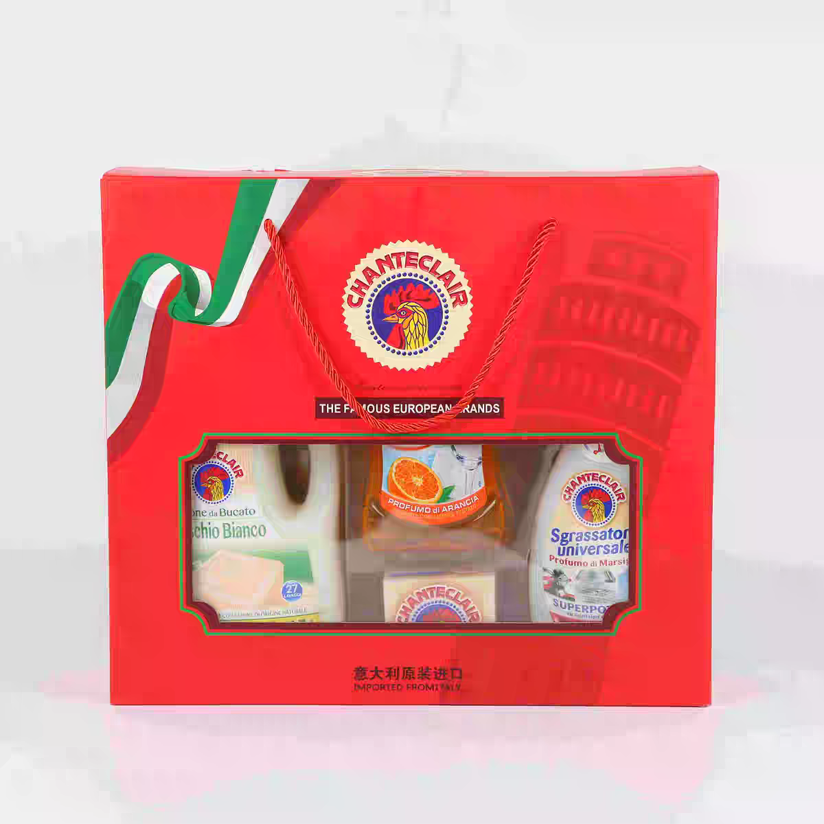 Italian imported Rooster gift set, three-piece set, four-piece set, five-piece set, dishwashing liquid, soap, daily chemical products company gift, cleaning welfare set, Rooster set details Picture