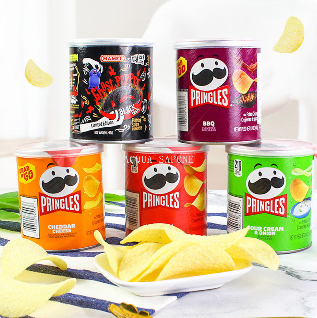 Free shipping! American Pringles Sour Cream Onion-flavored Potato Chips 40g puffed food, Crispy and classic cylindrical