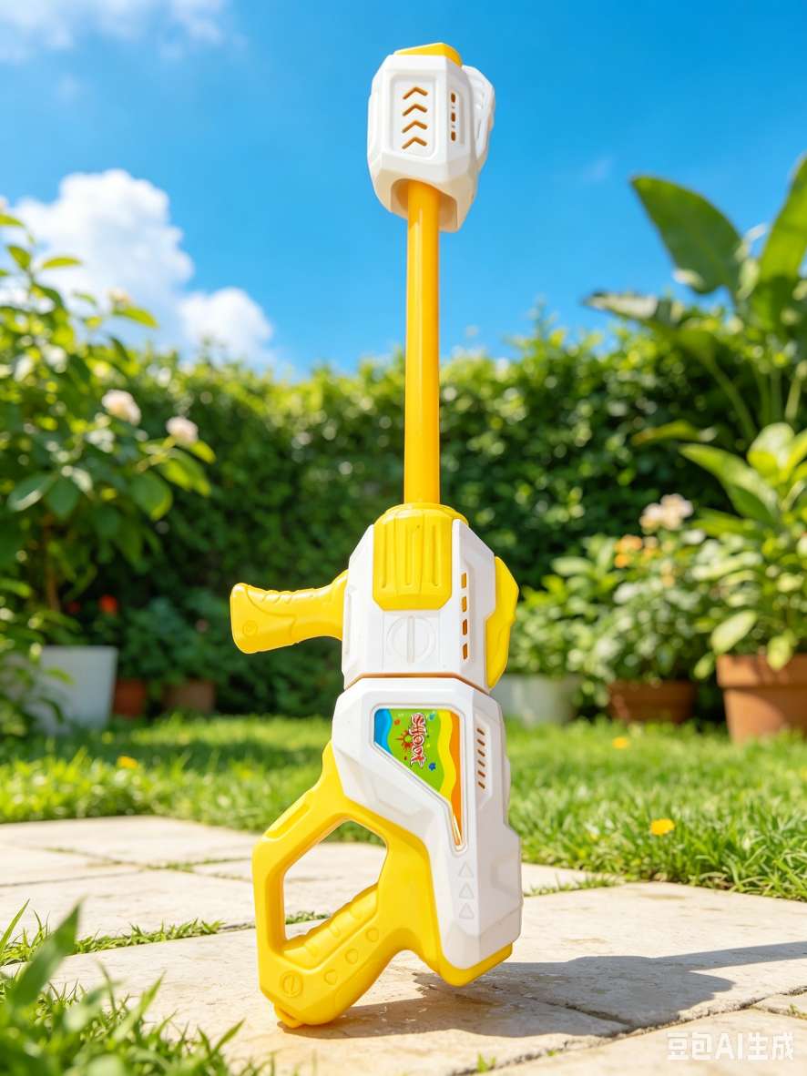 Yellow and white color pull-out water cannon, a perfect water fight tool for children, a beach swimming pool rafting and water play toy detail image 3