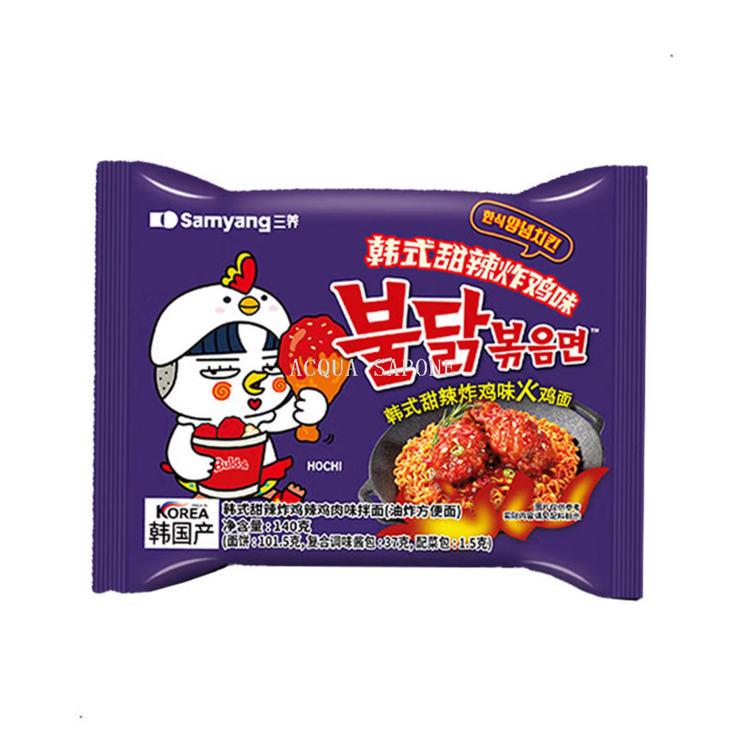 Free shipping Korean Samyang Turkey Noodles, Korean Sweet and Spicy Fried Chicken Flavor 140g*5 bags Sweet and Spicy Fried Chicken Flavor bulk sale Specification image