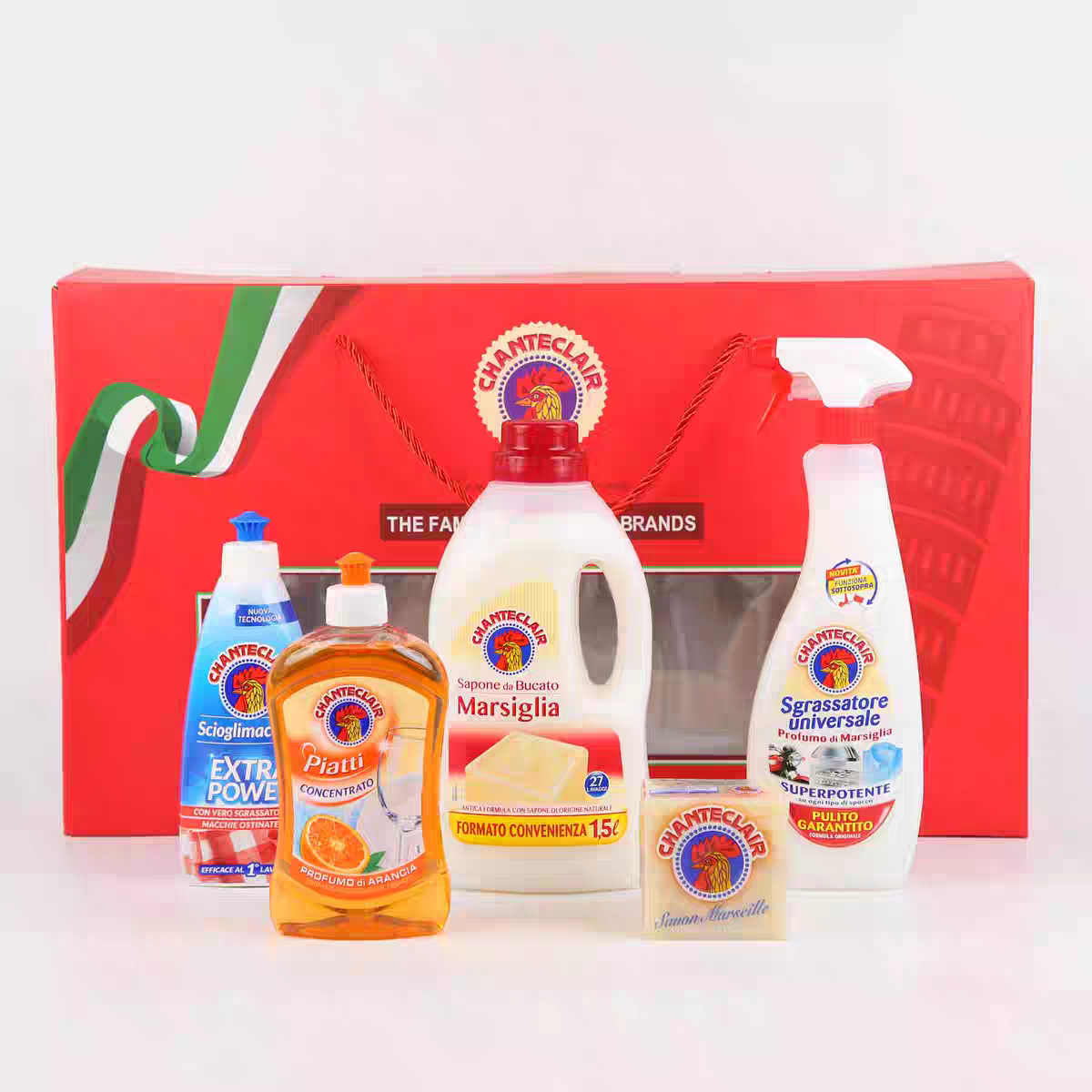 Italian imported Rooster gift set, three-piece set, four-piece set, five-piece set, dishwashing liquid, soap, daily chemical products company gift, cleaning welfare set, Rooster set Application Scenario