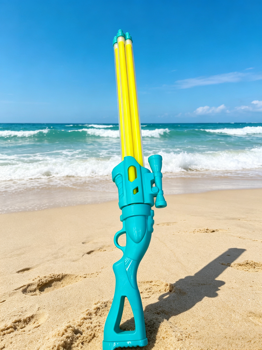 Children's double-tube pull-out water gun, a summer swimming pool water fight magic tool, large-capacity long-range water play toy detail image 6
