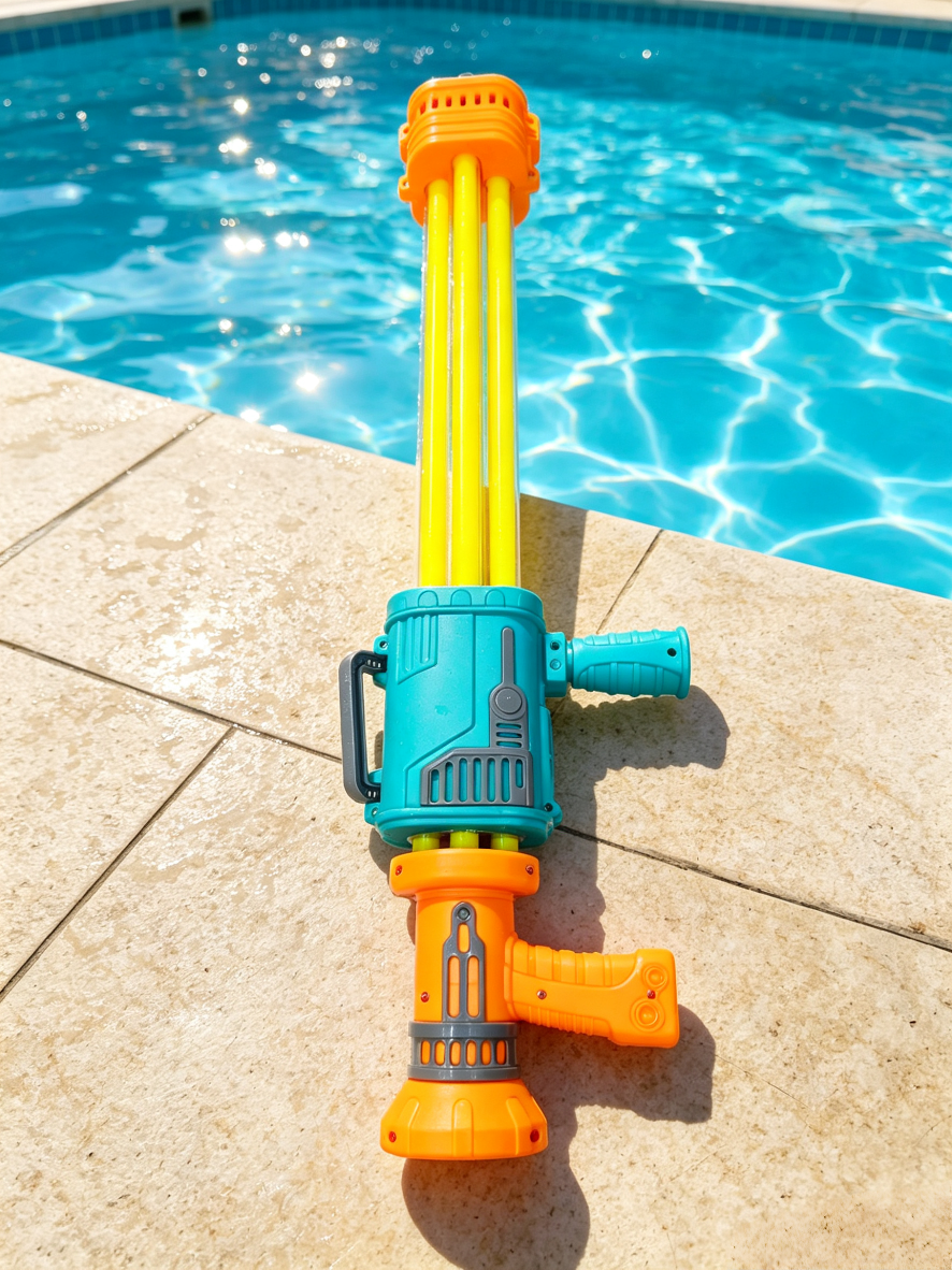 The "heavy weapon" for water fights in summer! Gatling multi-barrel water gun, a swimming pool water play wonder