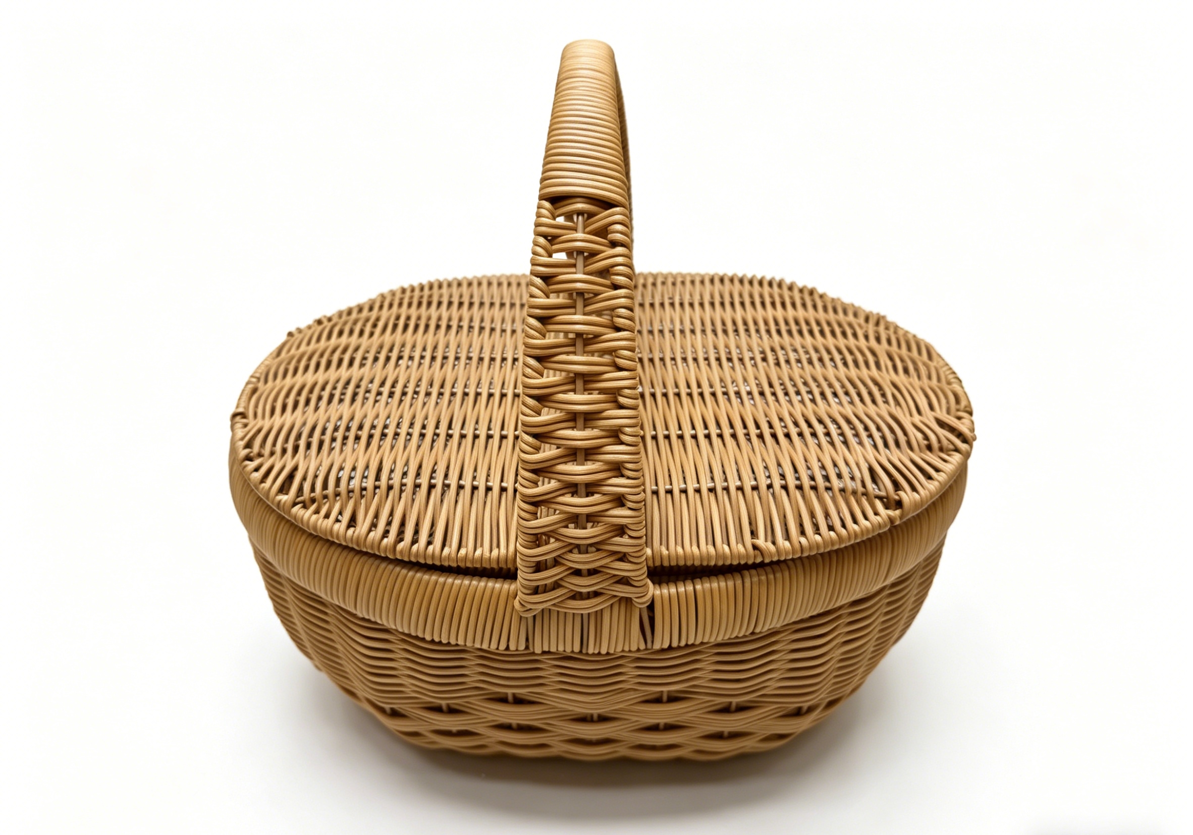 A large covered wicker-like woven Dan basket, a picnic basket, a bread and fruit basket, a vegetable basket, a home storage basket, a covered basket for zongzi during the Dragon Boat Festival, a supermarket gift packaging basket Specification image