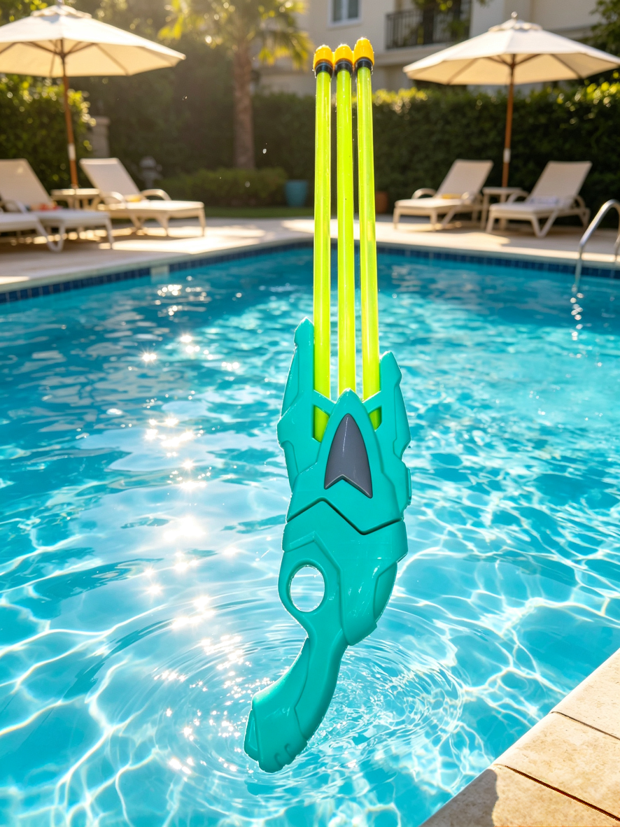 Children's three-tube pull-out water gun, a summer beach water fight magic tool, large-capacity long-range water play toy detail image 4
