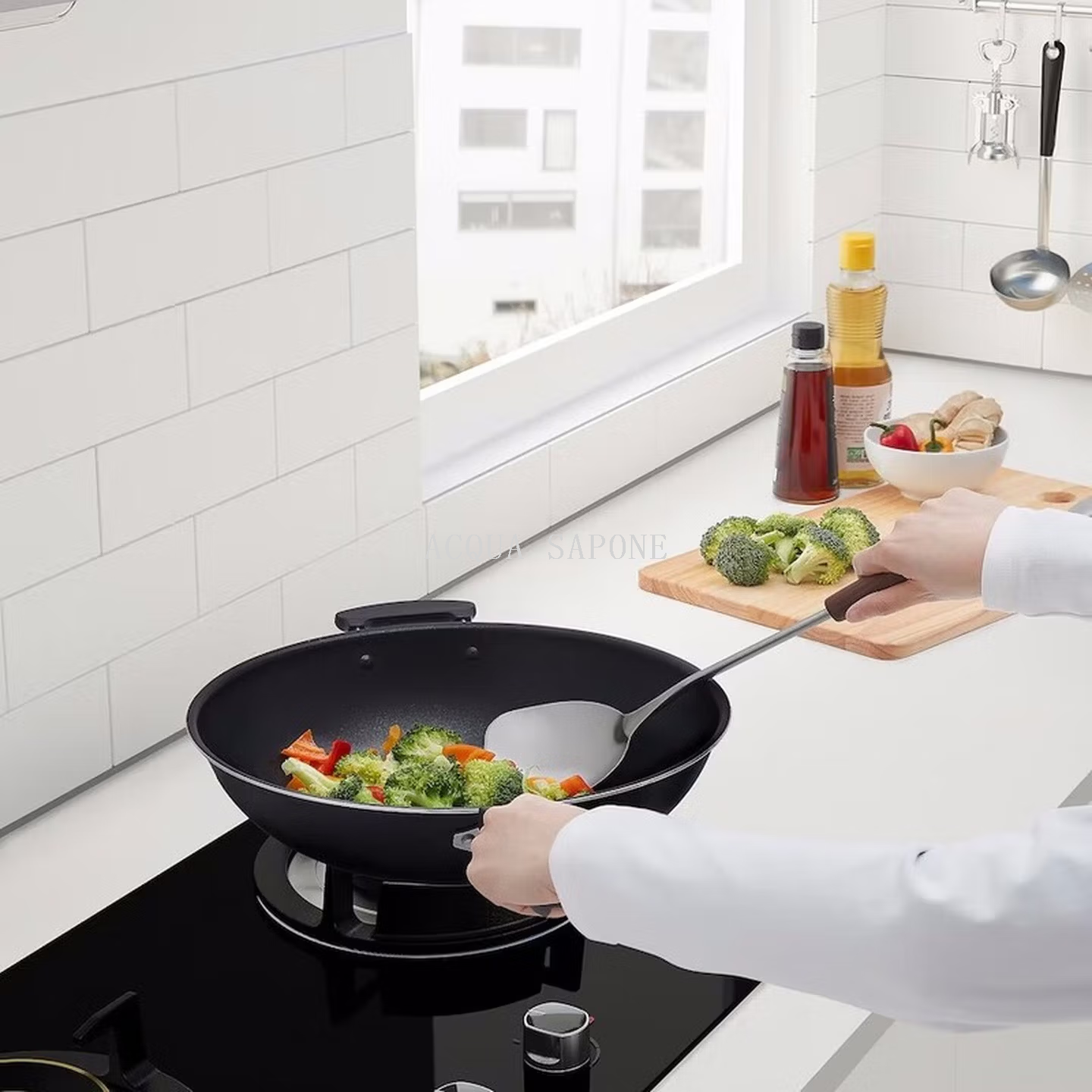 Free shipping! Sanhe stainless steel thickened cooking spatula, household rosewood handle kitchenware, iron spatula for kitchen details Picture
