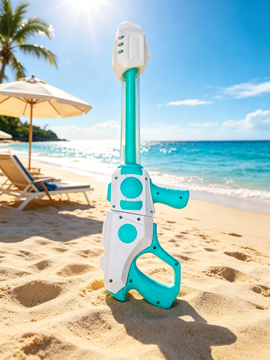 Children's pull-out water cannon and water gun, a perfect tool for summer swimming pool water fights, a large-capacity and long-range water play toy Specification image