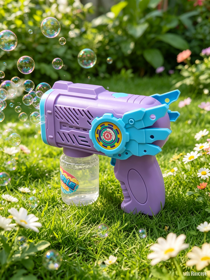 Mecha-style fully automatic bubble gun, children's handheld electric bubble machine, leak-proof design, summer outdoor toy Application Scenario