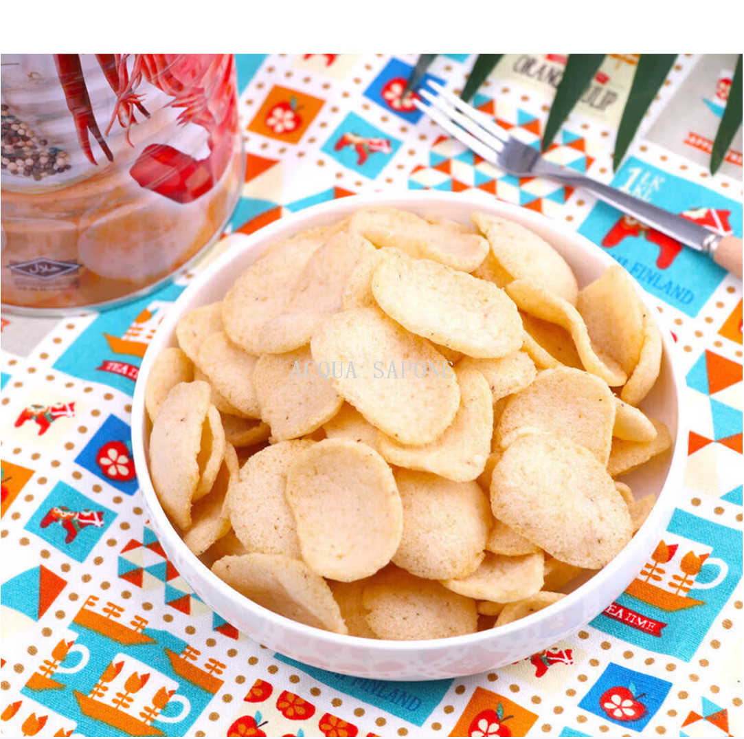Free shipping! Thai Manula brand crispy shrimp-flavored tapioca chip puffed food, 90g fresh shrimps cut in their original pieces, thin, crispy and not greasy Application Scenario