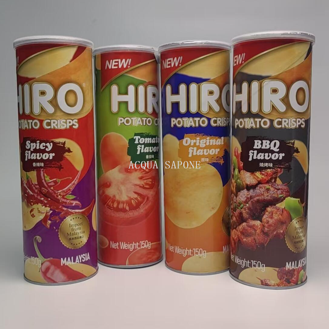 Free shipping! Malaysian imported food, HIRO original flavor potato chips 150g. The original cut potato chips are thin, crispy and delicious