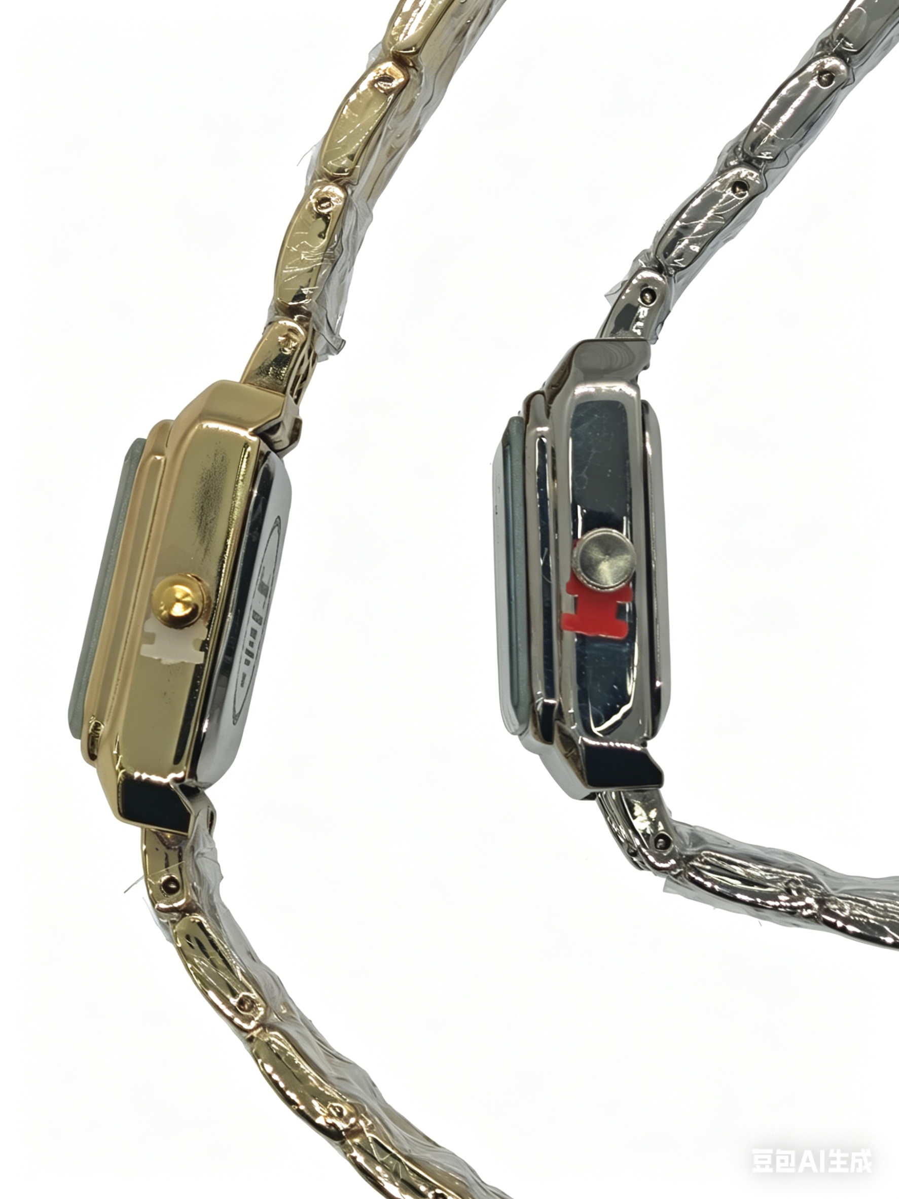 Watch manufacturer's steel band gold and silver square dial quartz watch, fashionable and trendy classic design, couple clothing accessory watch 142027940 Application Scenario