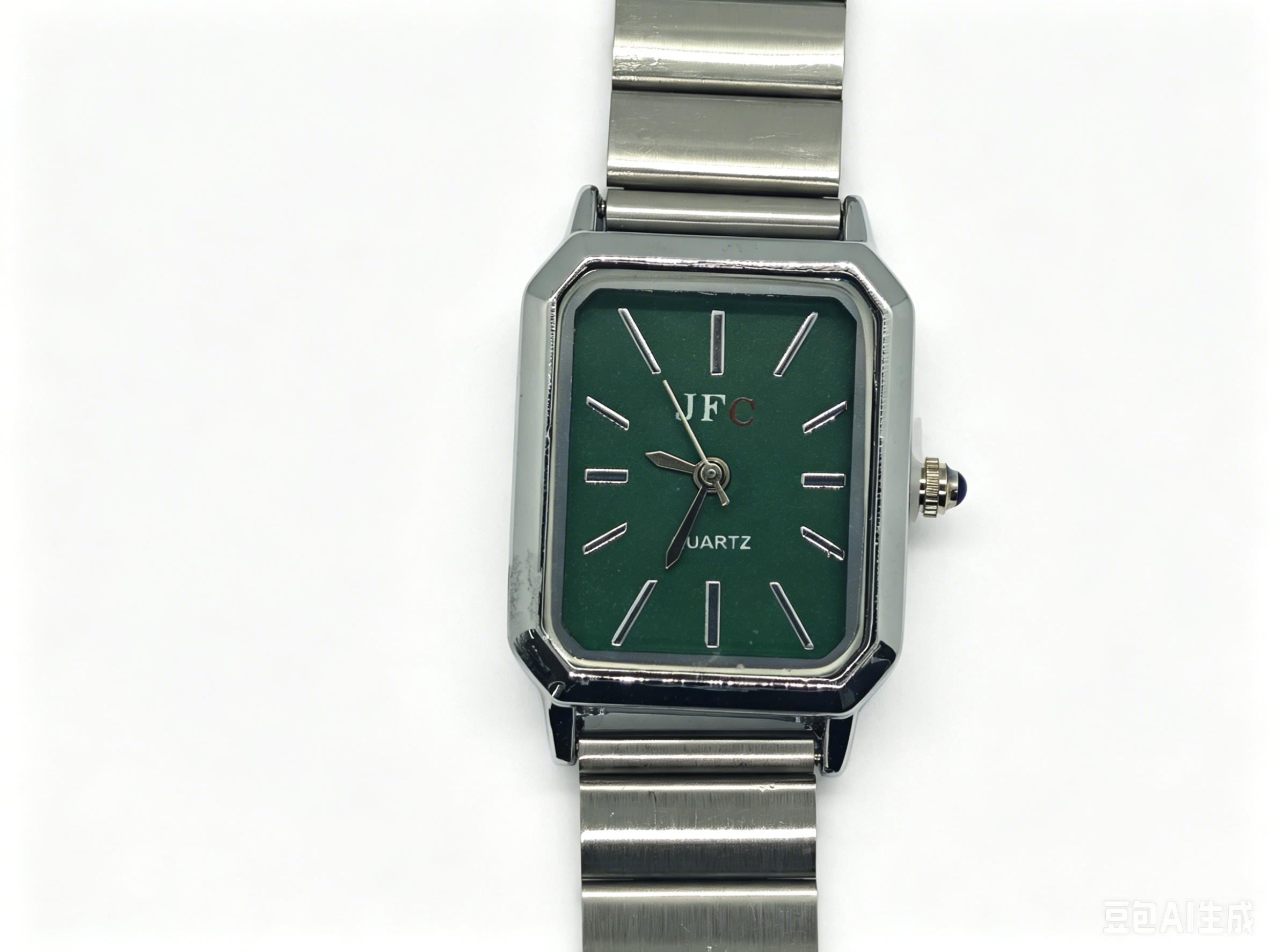 Silver steel band square dial quartz watch from the watch manufacturer, fashionable and trendy classic design, couple clothing accessory watch Item Picture