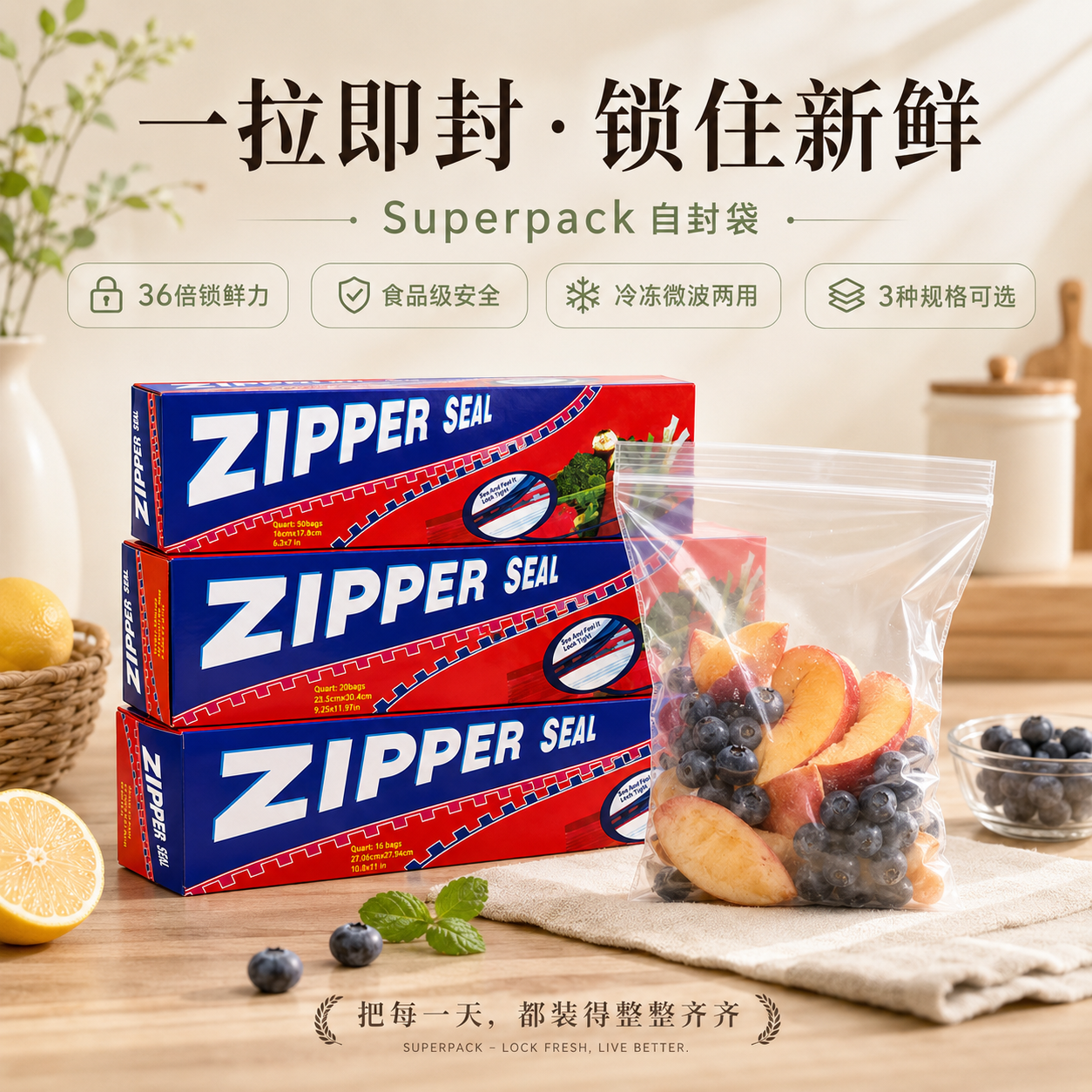 来米国际ZIPPER SEAL自封袋透明包装袋专用