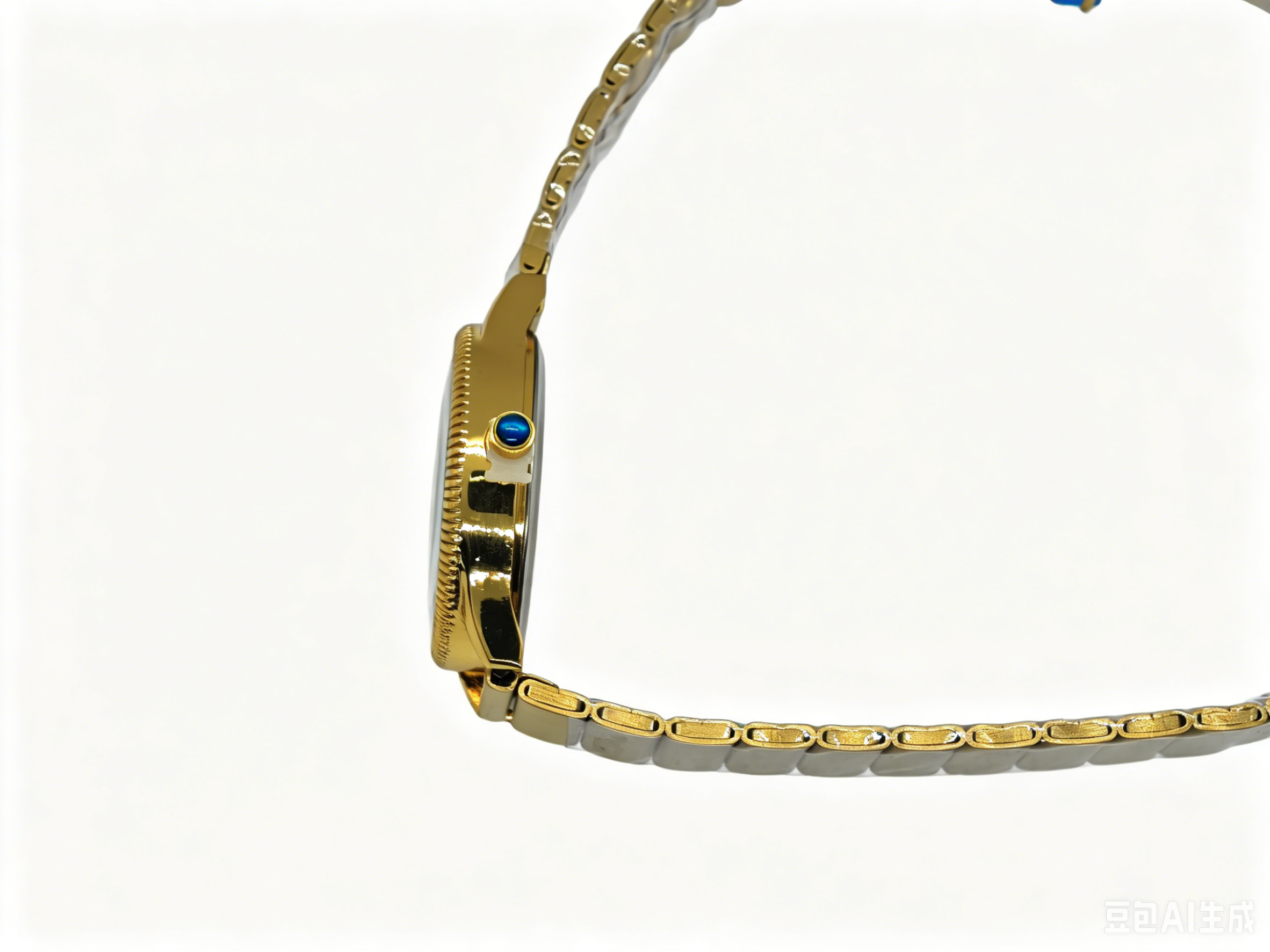 The golden steel band, three-color round dial quartz watch from the watch manufacturer features a fashionable, trendy and classic design, as well as a couple's clothing accessory watch Application Scenario