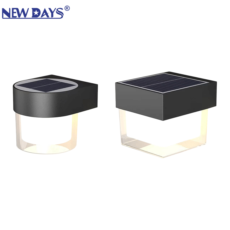 NEWDAYS brand cross-border new led solar wall lamps, outdoor waterproof energy-saving high-brightness lighting lamps, sensor atmosphere balcony lamps and solar panel garden lamps