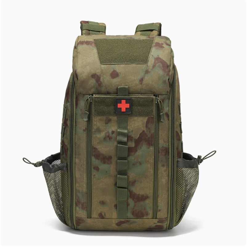 Tactical medical large-capacity backpack, outdoor first aid kit, multi-functional mountain climbing emergency kit, camouflage waterproof backpack Item Picture