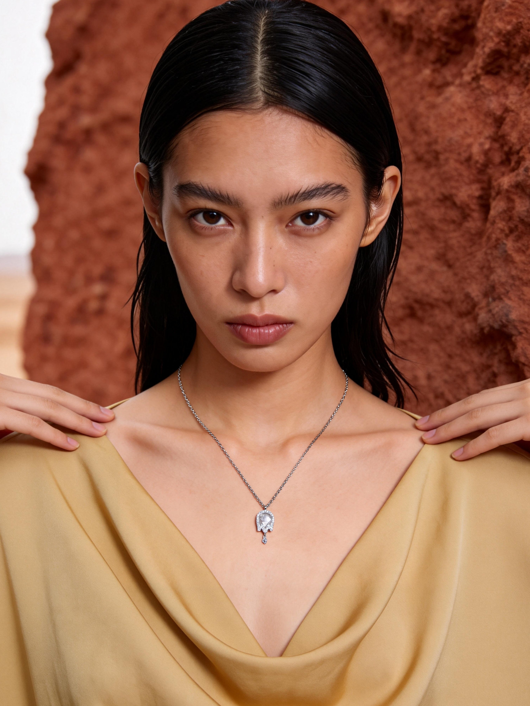 Zhuoheng Select s925 sterling silver Moissanite fashionable collarbone Necklace is versatile for women and elegant in style Specification image