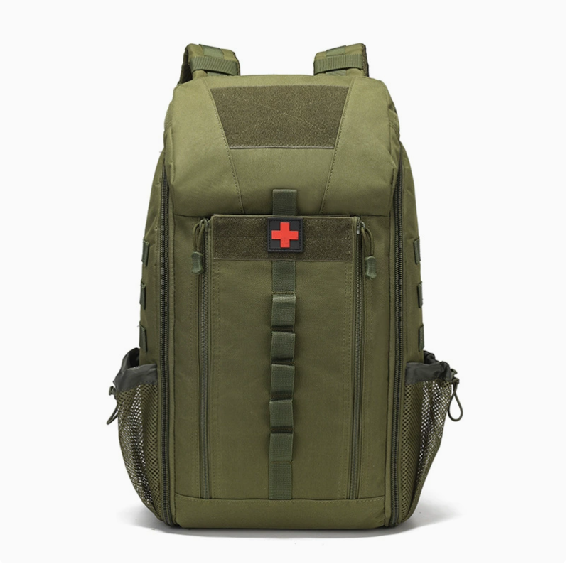 Tactical medical large-capacity backpack, outdoor first aid kit, multi-functional mountain climbing emergency kit, camouflage waterproof backpack details Picture