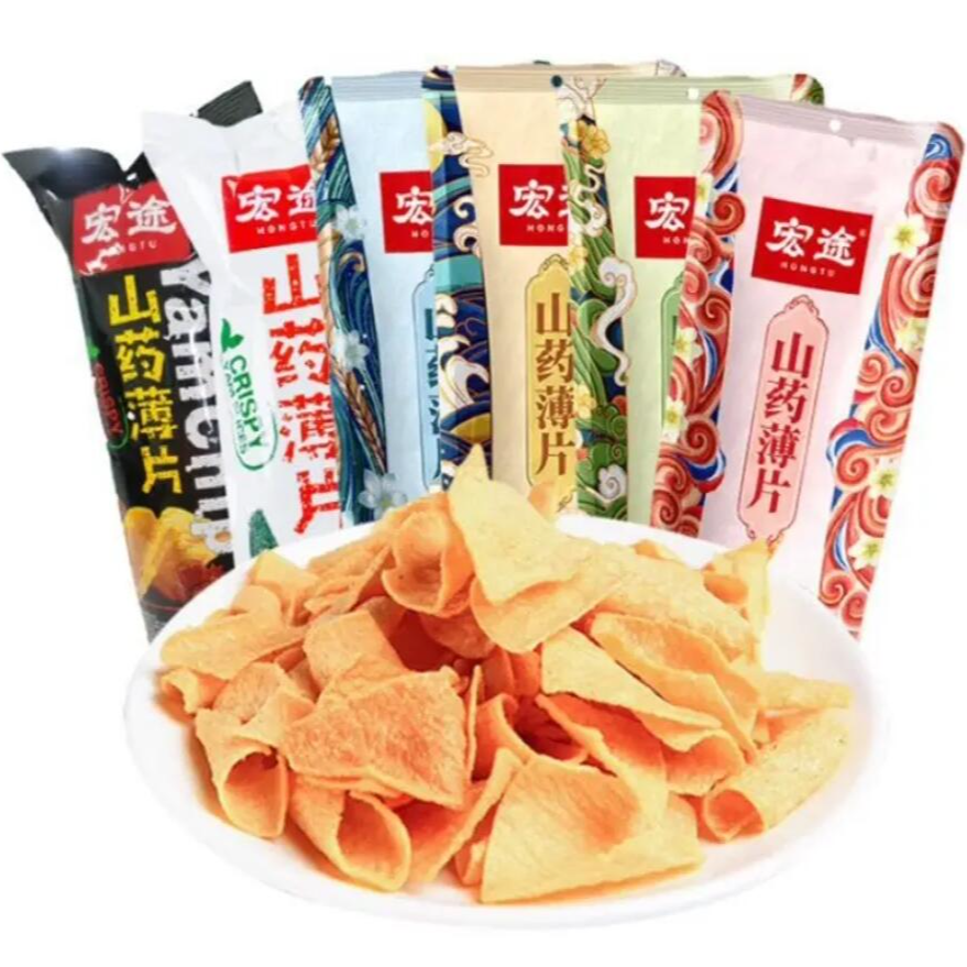 Free shipping! Hongtu Yam Slices 90g, crispy and non-fried yam, healthy snack, relaxing and satisfying, salty and fragrant, delicious details Picture