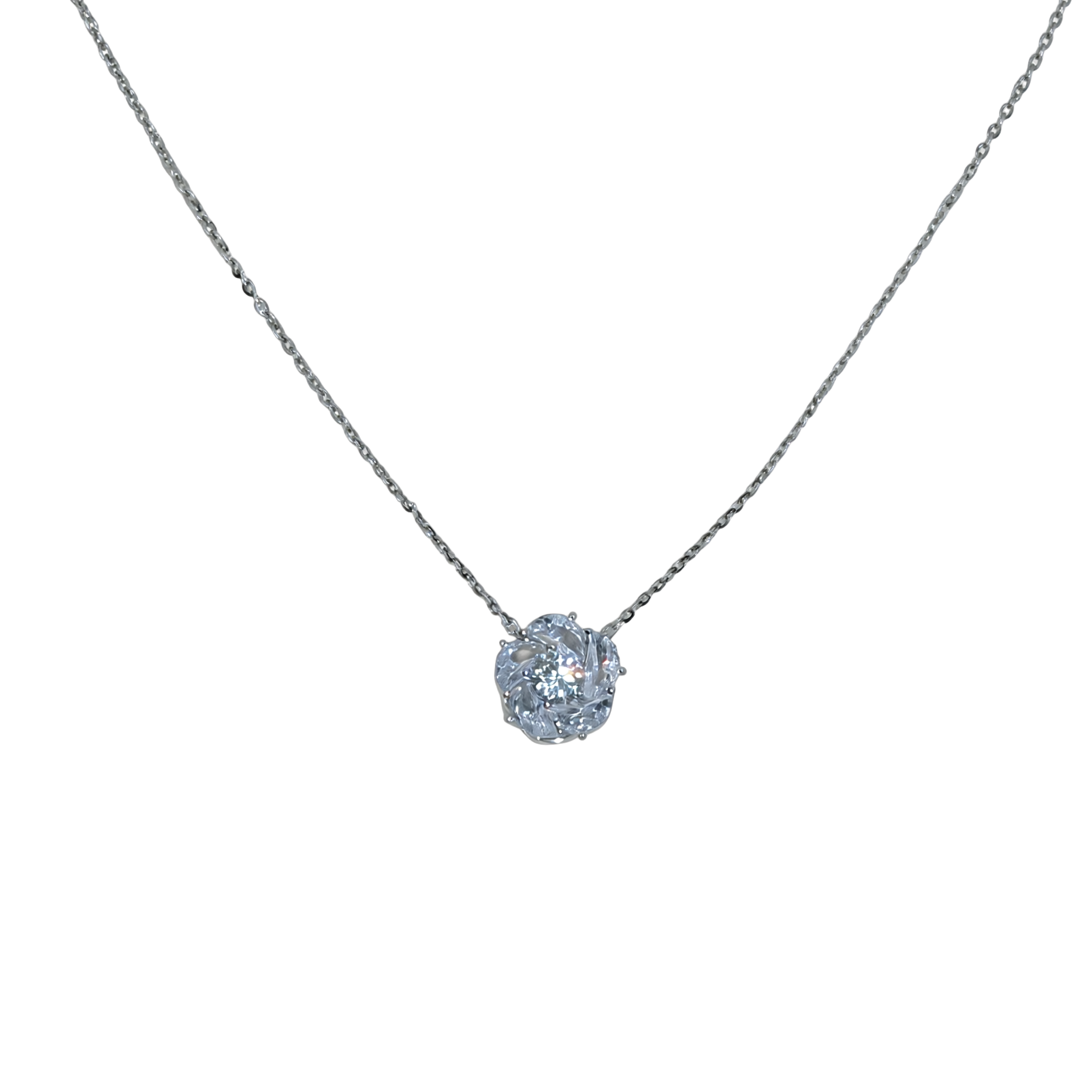 Zhuoheng Select s925 sterling Silver Star Style Rifu One Day Rotating Camellia Necklace, a new light luxury collarbone chain Item Picture