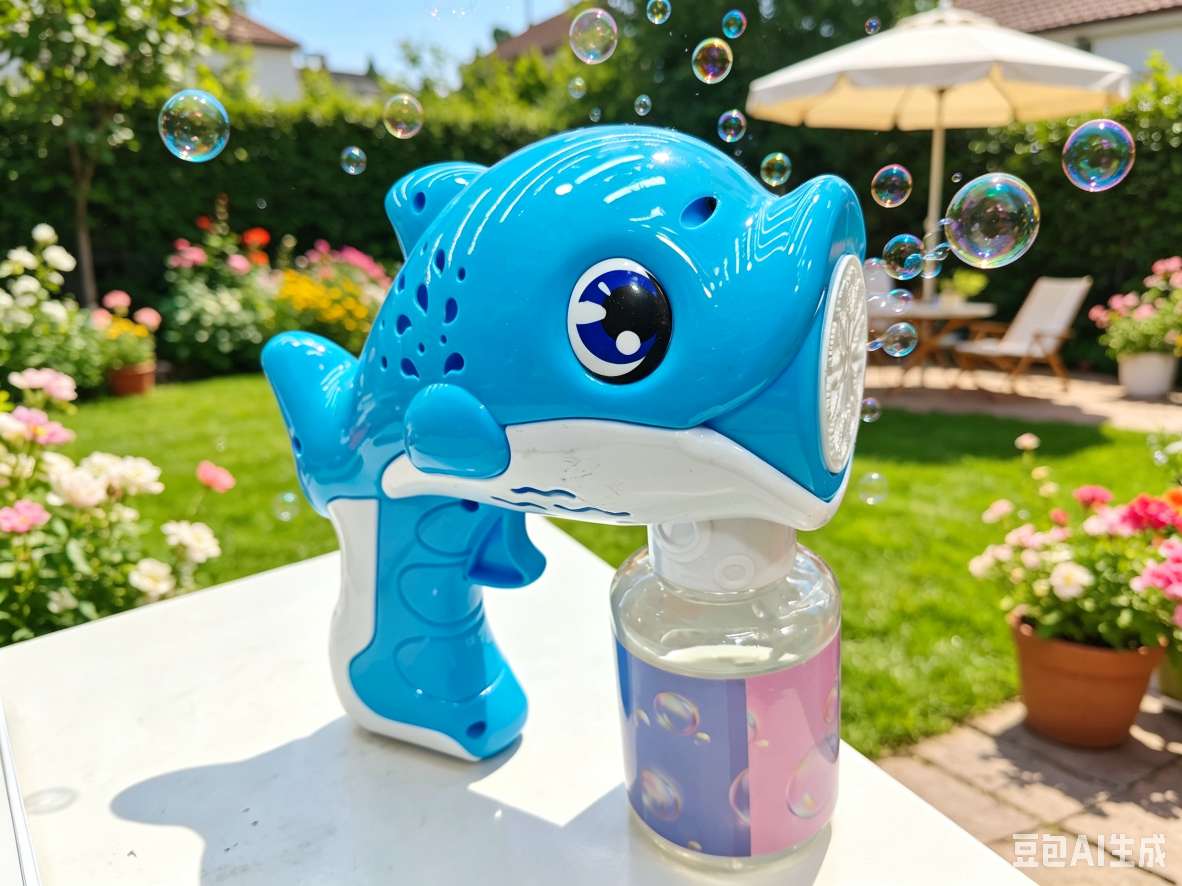 Dolphin Bubble Machine, children's handheld fully automatic electric bubble gun, a popular and best-selling toy for boys and girls, leak-proof details Picture