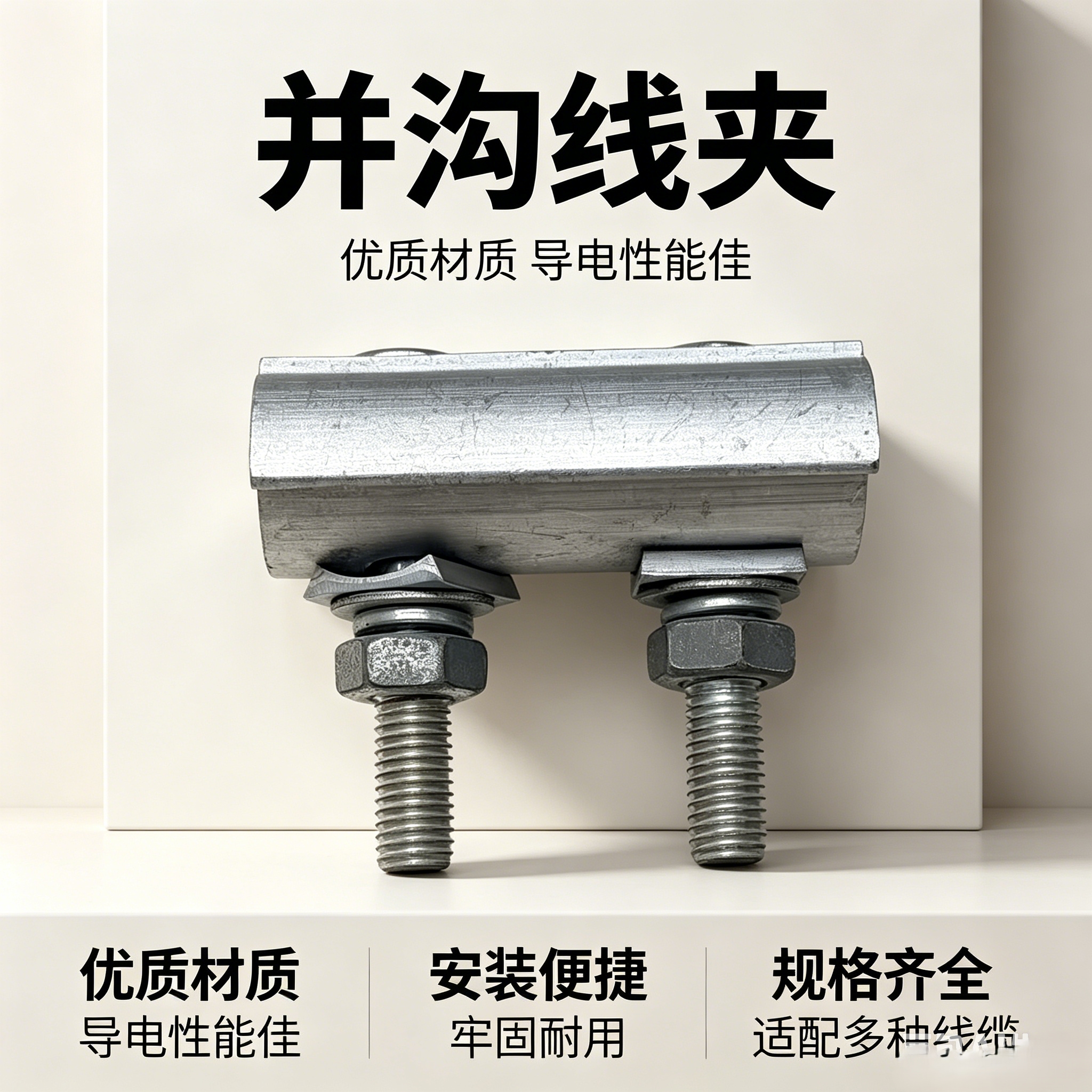 Metal parallel groove wire clamps, aluminum alloy power connection fasteners, load-bearing and corrosion-resistant details Picture