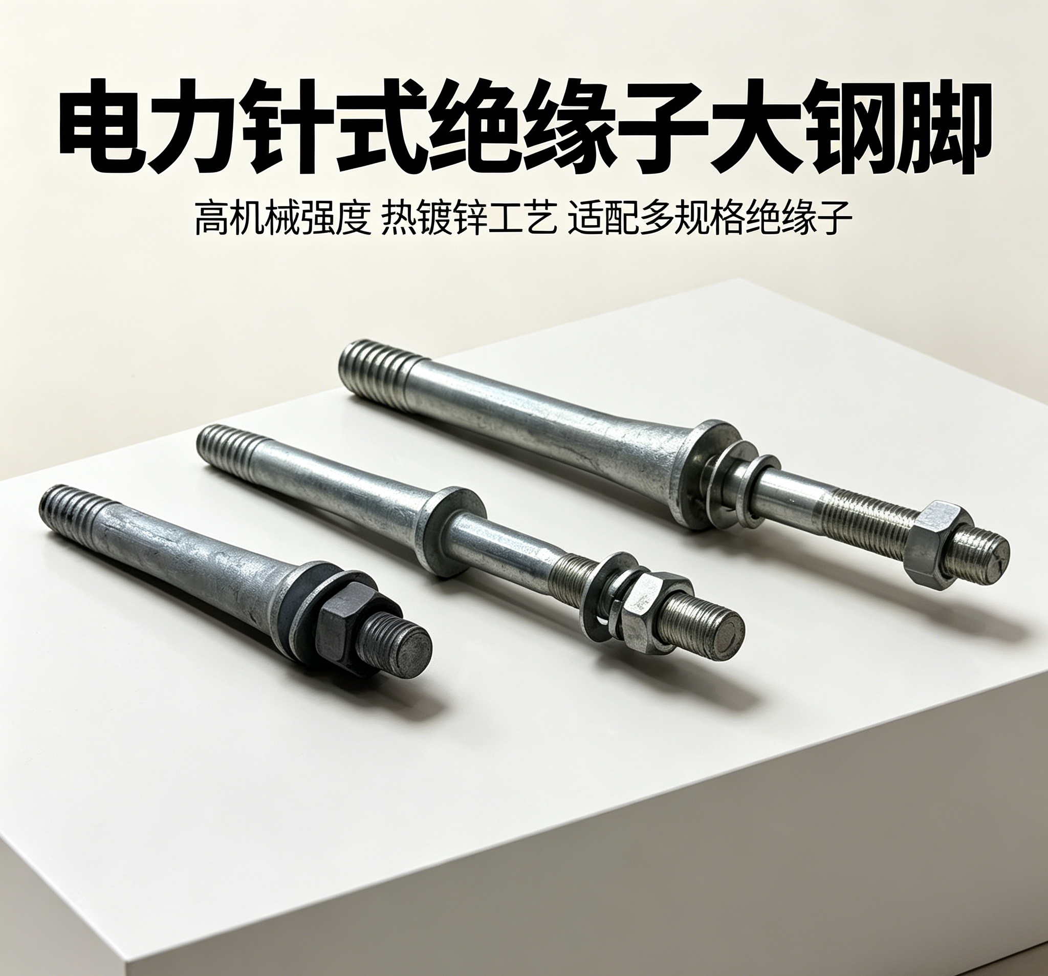 Metal rod-shaped components with large steel feet for export of power pin insulators details Picture