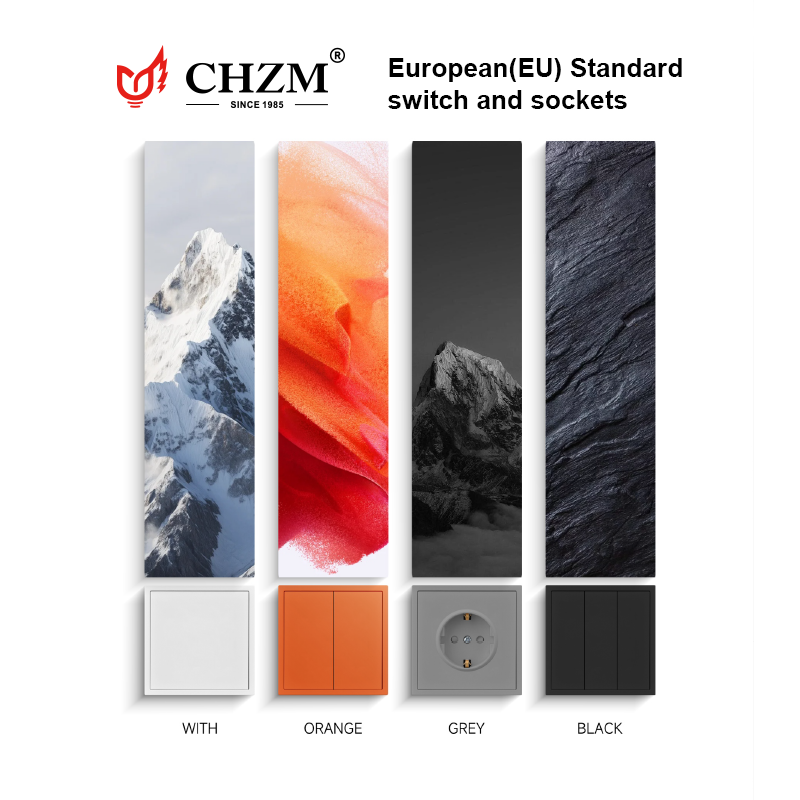 CHZM estándar europeo negro plata socket switch panel toro delixi el mismo tipo de fuente de alimentación de pared Item Picture